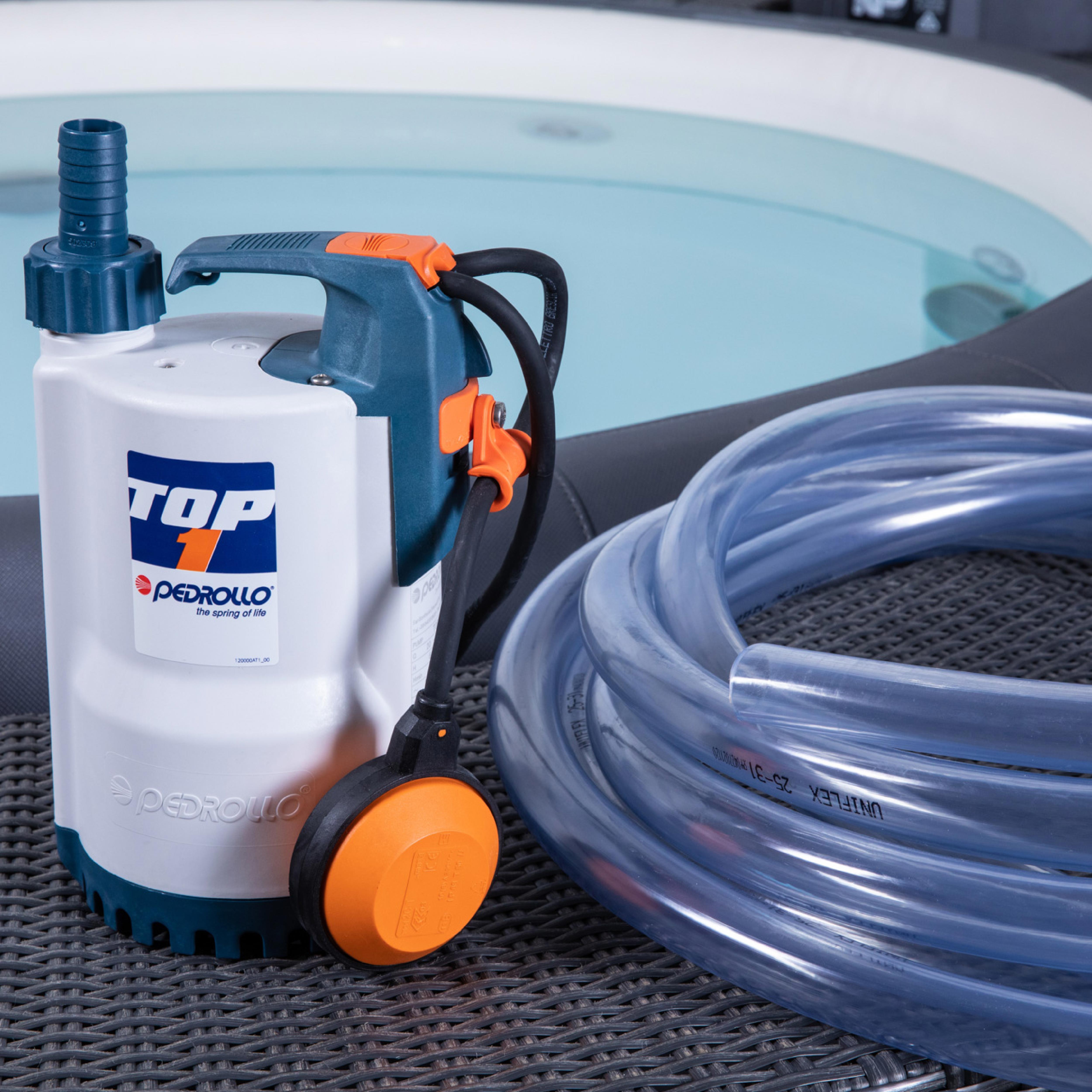 משאבה טבולה לריקון הג'קוזי עם צינור – תמונה 2