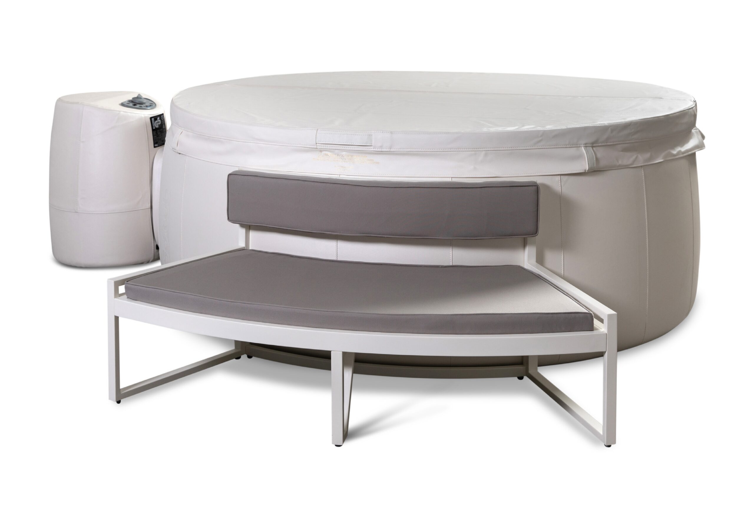 סקשן אלומיניום ספה לבן אפור