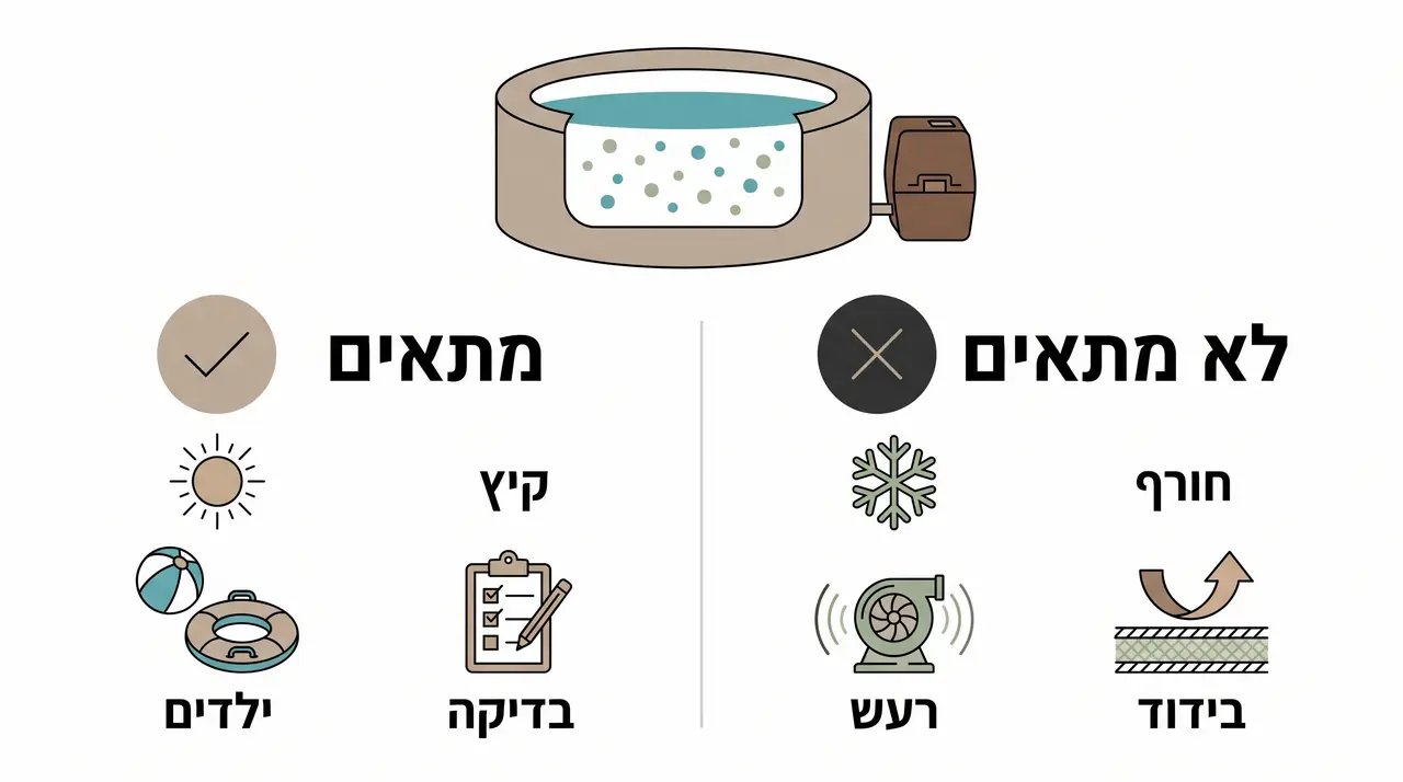 ג'קוזי מתנפח מול ספא נייד מבודד